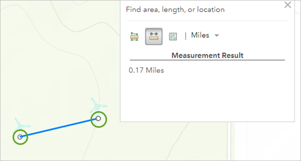 Distance between two turbines near Limon