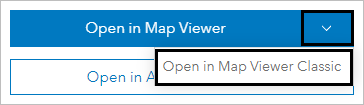 Open in Map Viewer Classic button on the item details page for the Perform a site suitability analysis for a new wind farm web map