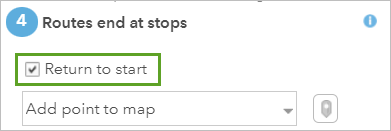 Return to start checked in the Routes end at stops section.