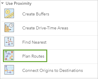 Plan Routes tool