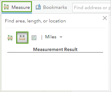 Distance tool in the Measure tool
