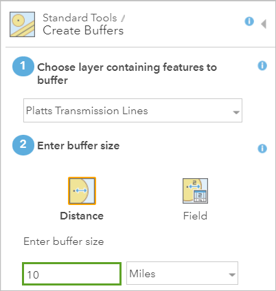 Set Enter buffer size to 10 Miles.