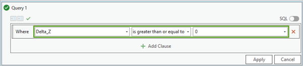 Definition Query Where Delta_Z is greater than or equal to to 0