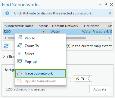 Trace Subnetwork option