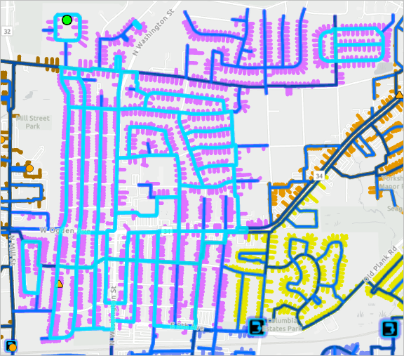 Selected features covering most of the pressure zone