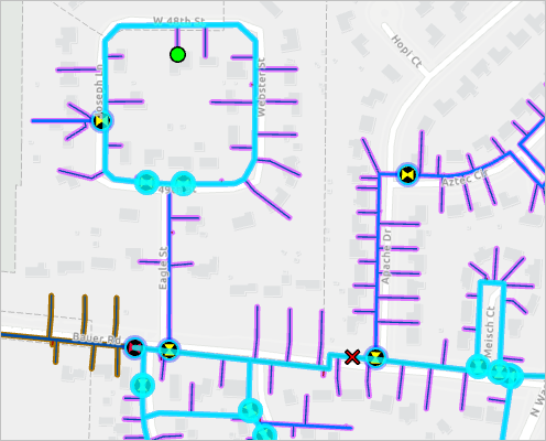 Map with barrier and starting point locations