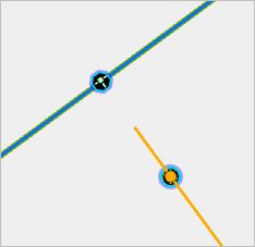 Gap between orange and blue lines