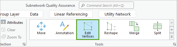 Edit Vertices tool on the ribbon