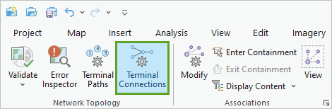 Terminal Connections button on the map