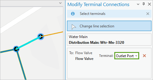 Terminal set to Outlet Port