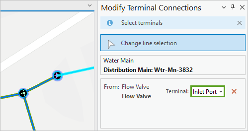 Terminal set to Inlet Port