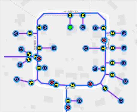 Starting point on a service connection point