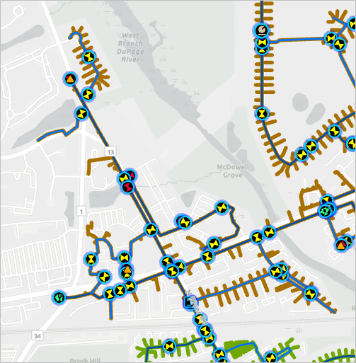 Features within view in the Multiple subnetwork bookmark