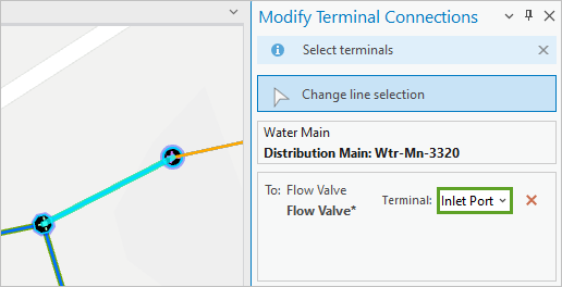 Terminal set to Inlet Port