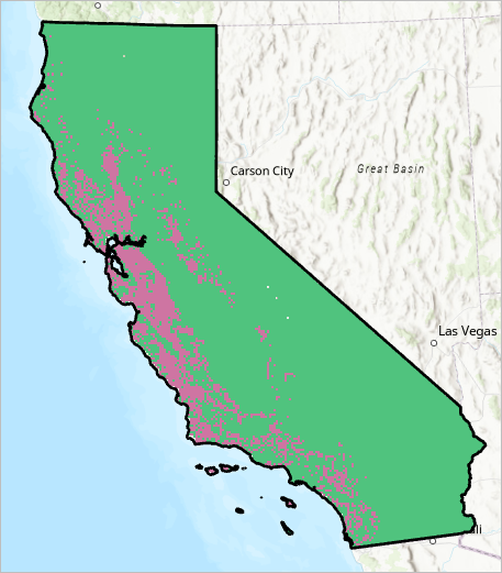 Prediction surface showing where feral swine are most likely to be found