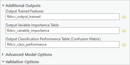 Additional outputs for training validation