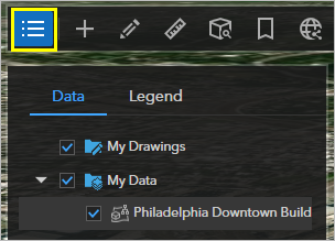 Expand Table of Contents button on the toolbar