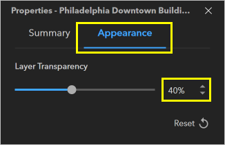 Layer transparency set to 40 percent