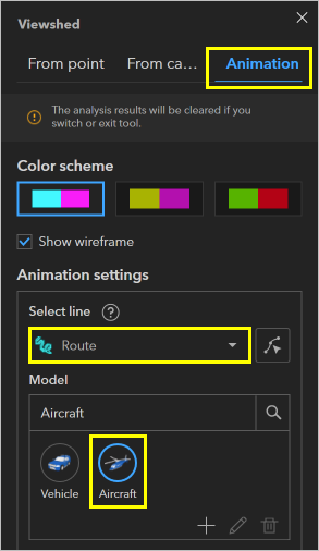 Animation settings