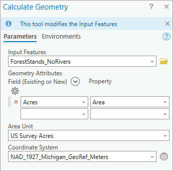 Calculate Geometry parameters