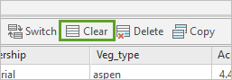 Clear selection in table attributes pane