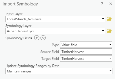 Apply Symbology From Layer tool with parameters