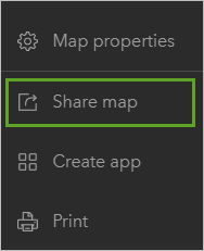 Share map on the Contents toolbar