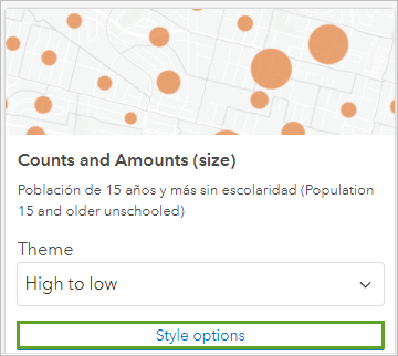 Style options for Counts and Amounts (size)