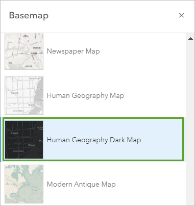 Human Geography Dark Map basemap