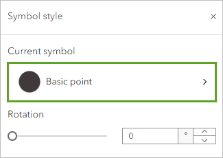 Current symbol in the Symbol style window