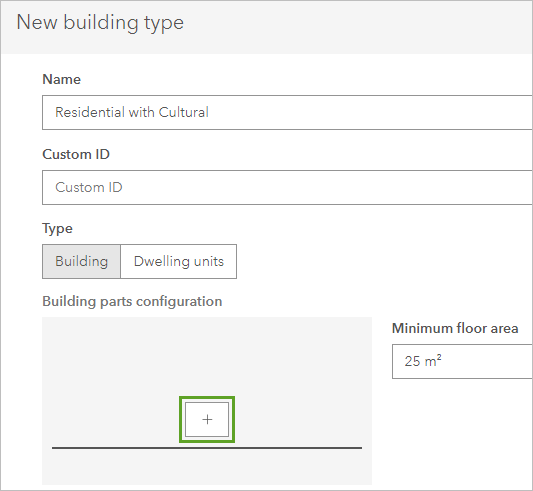 Add button on the Building Parts Configuration diagram