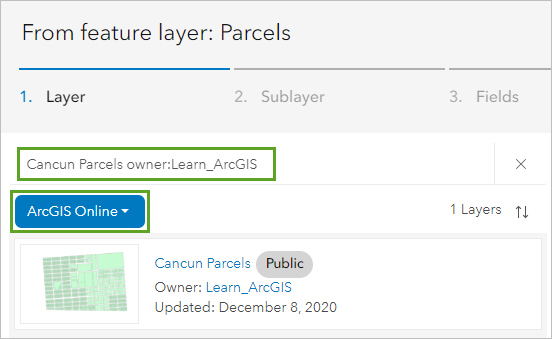 Select parcel layer