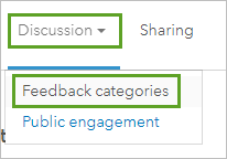 Feedback Categories in the Types menu