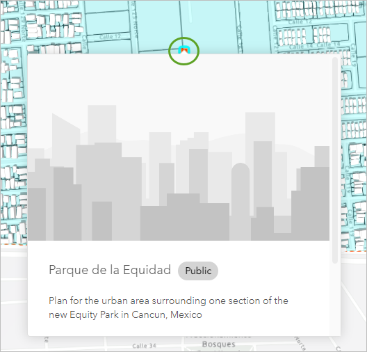 Parque de la Equidad plan selected on the map