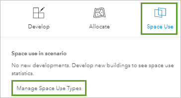 Manage Space Use Types button