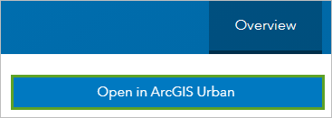 Open in ArcGIS Urban button