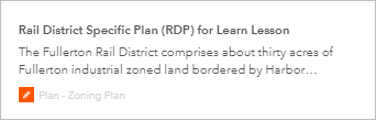 Rail District Specific Plan (RDP) shown in plan list