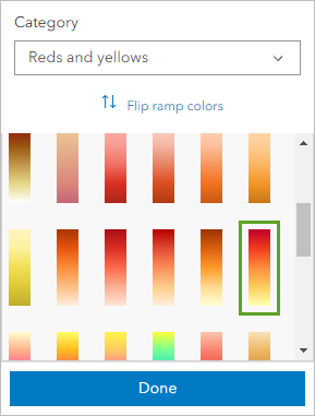 Symbol style with Orange 4 color ramp selected