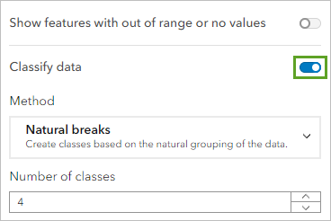 Classify data setting turned on