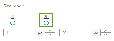 Size range slider