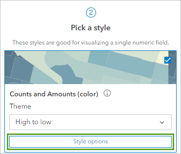 Style options button