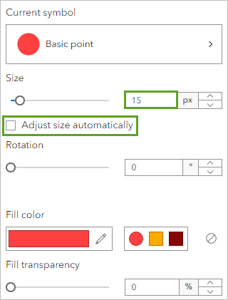 Symbol Size value for Pedestrian Fatality symbol