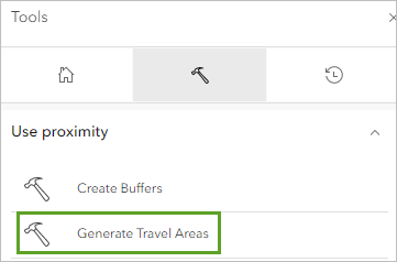 Create Drive-Time Areas tool