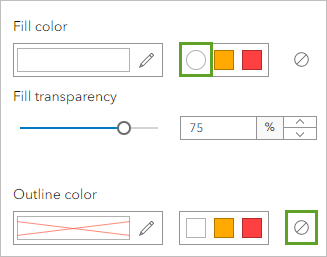 No color option for outline