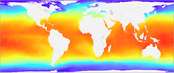 Reprojected map