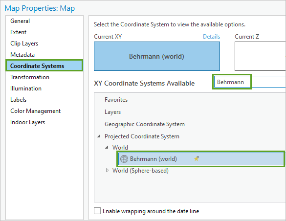 Behrmann (world) coordinate system