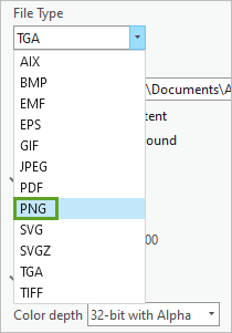 Choose PNG from the list.