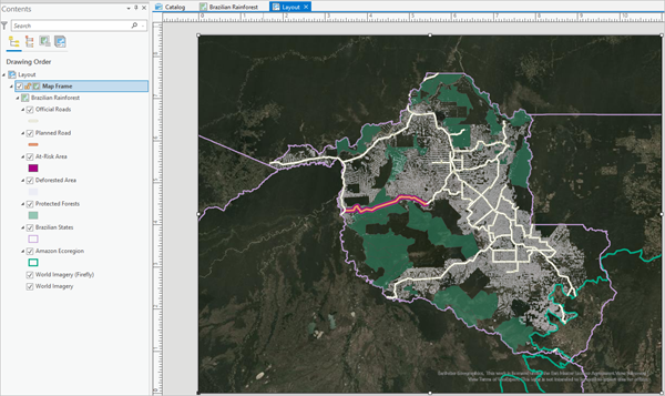 Full-page map frame