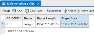 Copy the shape area value.