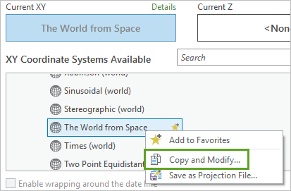 Copy and Modify projection